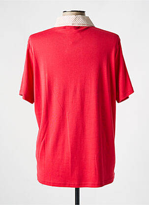 Polo fermeture boutonnée sur le devant manches courtes rouge I.ODENA femme
