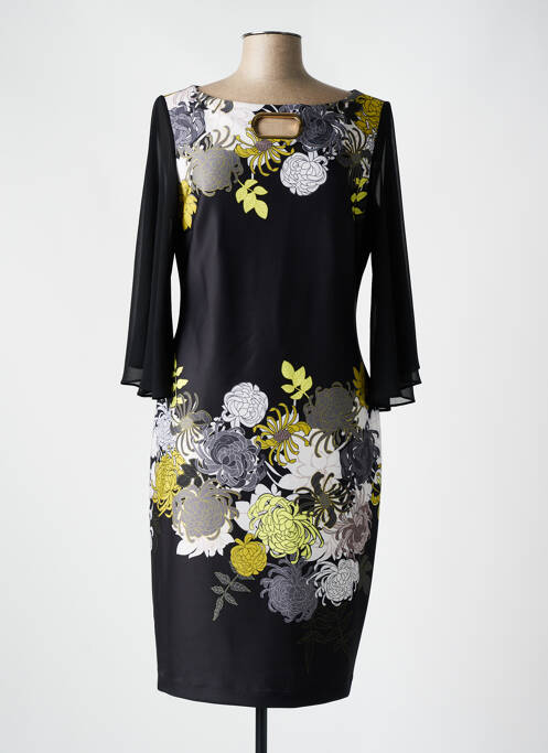 Robe mi-longue manches 3/4 manches 3/4 noir JOSEPH RIBKOFF femme