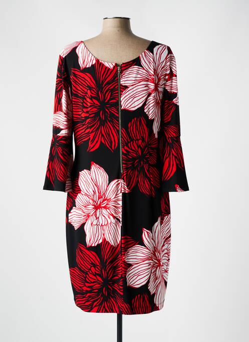 Robe mi-longue imprimé fleurs manches longues noir FRANK LYMAN femme