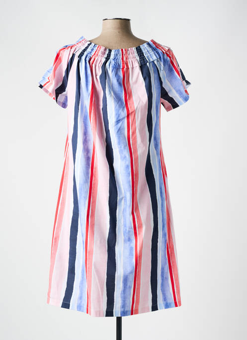 Robe mi-longue manches courtes manches courtes bleu ROBE LEGERE BY VERA MONT femme