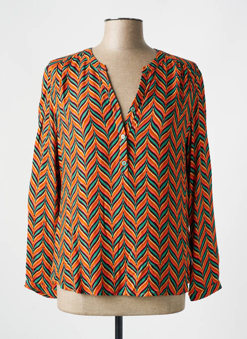 Blouse imprimé fantaisie manches longues orange LE PETIT BAIGNEUR femme