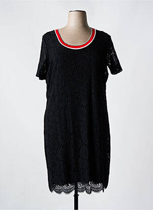 Robe mi-longue manches courtes manches courtes noir SAMOON femme