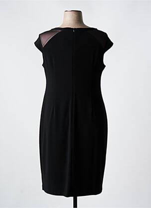 Robe mi-longue imprimé fantaisie manches courtes noir JOSEPH RIBKOFF femme