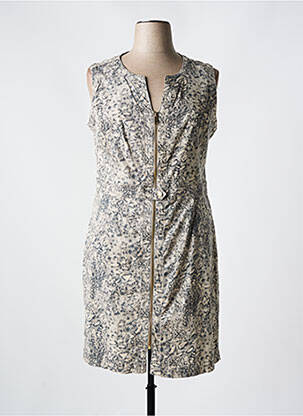 Robe mi-longue imprimé fantaisie sans manche gris EVA KAYAN femme