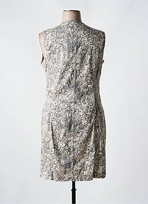 Robe mi-longue imprimé fantaisie sans manche gris EVA KAYAN femme
