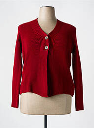 Gilet manches longues fermeture boutonnée sur le devant rouge I.ODENA femme