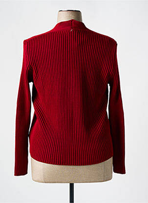 Gilet manches longues fermeture boutonnée sur le devant rouge I.ODENA femme