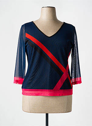 Top coupe cintrée manches 3/4 bleu DE MIGUEL femme