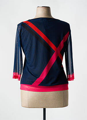 Top coupe cintrée manches 3/4 bleu DE MIGUEL femme