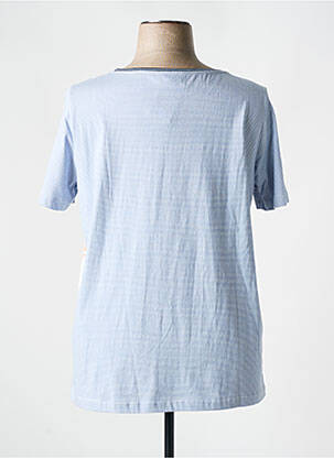 Top imprimé fantaisie manches courtes bleu SAMOON femme