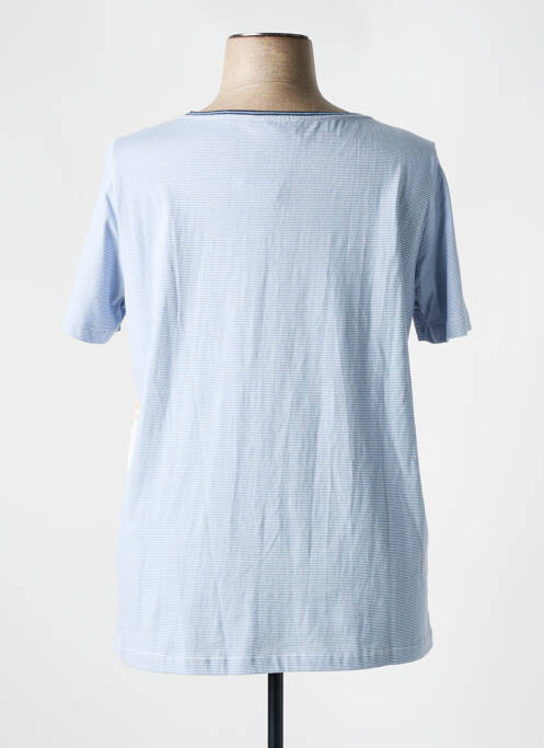 Top imprimé fantaisie manches courtes bleu SAMOON femme