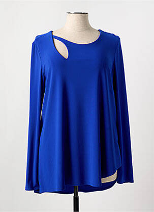 Top tissage jersey manches longues bleu JOSEPH RIBKOFF femme