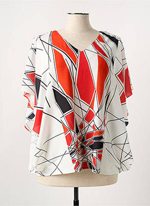 Blouse légère et transparente manches courtes rouge MERI & ESCA femme