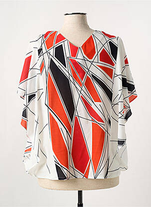 Blouse légère et transparente manches courtes rouge MERI & ESCA femme
