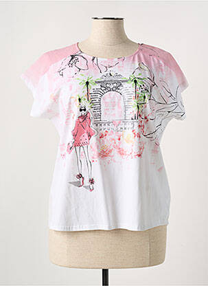 T-shirt stretch manches courtes rose LEO & UGO femme