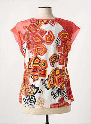T-shirt imprimé fantaisie manches courtes orange I.ODENA femme