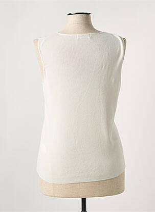 Pull coupe cintrée sans manche beige TRIPODE femme