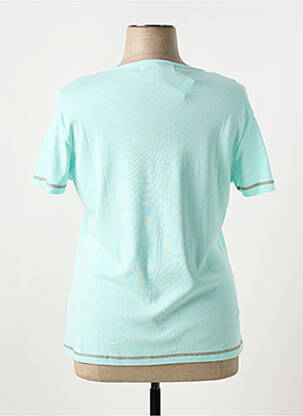 T-shirt col v manches courtes bleu ANNE KELLY femme