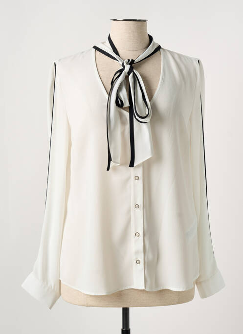 Chemisier tissage crêpe manches longues blanc JOSEPH RIBKOFF femme