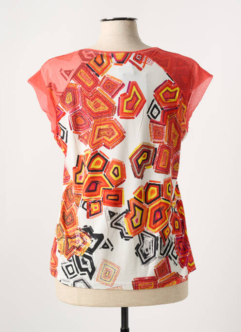 T-shirt imprimé fantaisie manches courtes orange I.ODENA femme