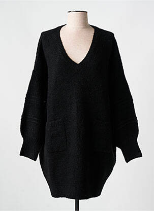 Robe pull col v manches longues noir RHUM RAISIN femme