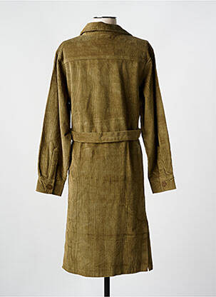 Trench coupe cintrée sans capuche vert ORIENTIQUE NATURALLY femme