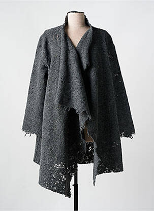 Gilet manches longues maille ajourée gris KEDZIOREK femme