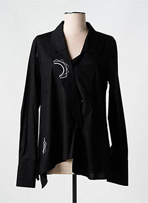 Chemisier coupe cintrée manches longues noir BIZE femme