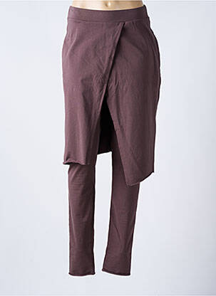 Pantalon slim taille élastique taille normale marron KEDZIOREK femme