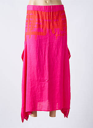 Jupe longue fermeture zippée au dos rose KEDZIOREK femme