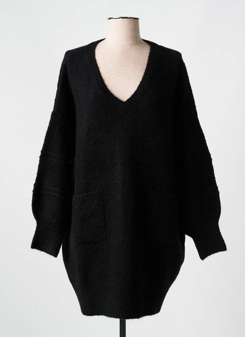 Robe pull col v manches longues noir RHUM RAISIN femme