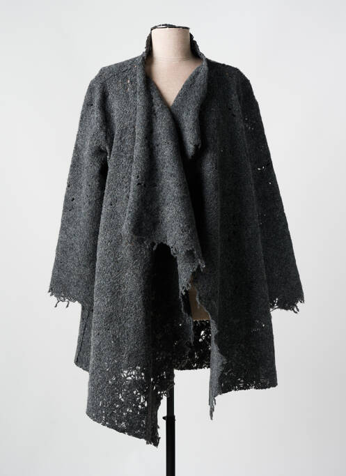 Gilet manches longues maille ajourée gris KEDZIOREK femme