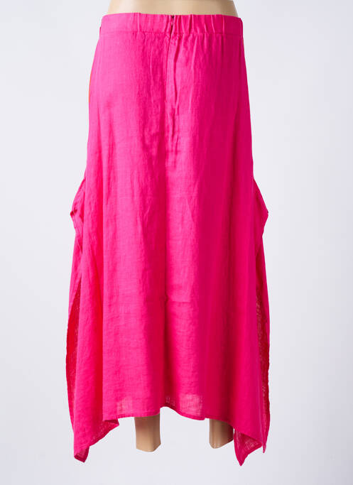 Jupe longue fermeture zippée au dos rose KEDZIOREK femme