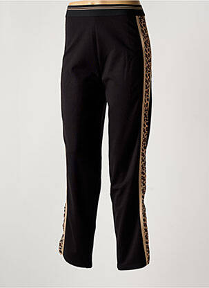 Jogging broderie galons latéraux taille normale noir LEO & UGO femme