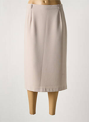 Jupe mi-longue doublure textile beige ANNE KELLY femme