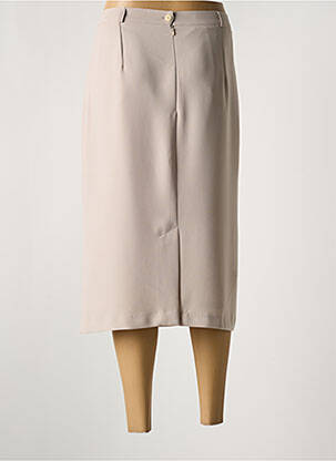 Jupe mi-longue coupe droite beige ANNE KELLY femme