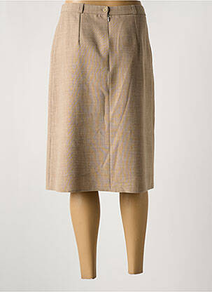 Jupe mi-longue coupe droite beige ANNE KELLY femme