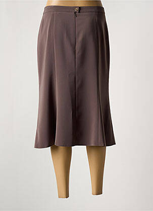 Jupe mi-longue doublure textile marron ANNE KELLY femme