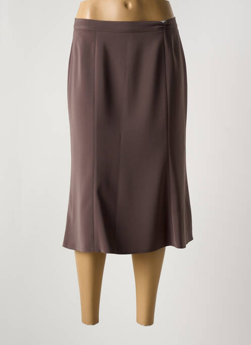 Jupe mi-longue marron ANNE KELLY pour femme