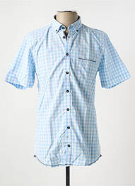Chemise manches courtes coupe cintrée bleu CALAMAR homme
