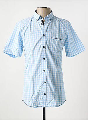 Chemise manches courtes coupe cintrée bleu CALAMAR homme