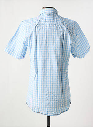 Chemise manches courtes imprimé carreaux bleu CALAMAR homme