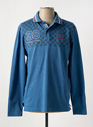 Polo manches longues manches longues bleu DELAHAYE homme