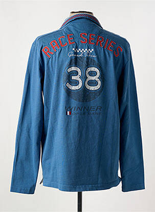 Polo manches longues manches longues bleu DELAHAYE homme