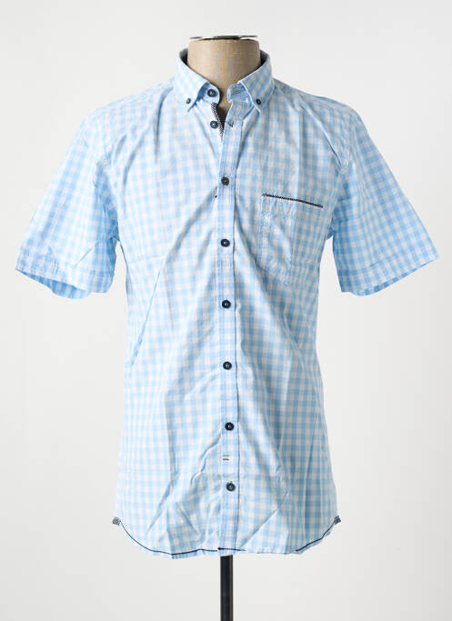 Chemise manches courtes coupe cintrée bleu CALAMAR homme