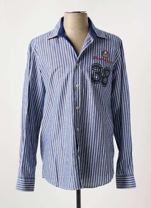 Chemise manches longues bleu DELAHAYE pour homme