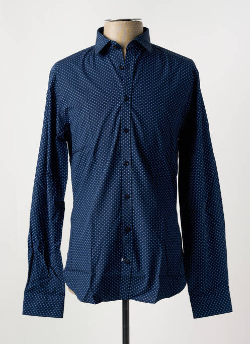 Chemise manches longues bleu SEIDEN STICKER pour homme