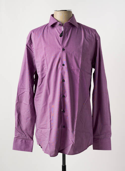 Chemise manches longues violet SEIDEN STICKER pour homme