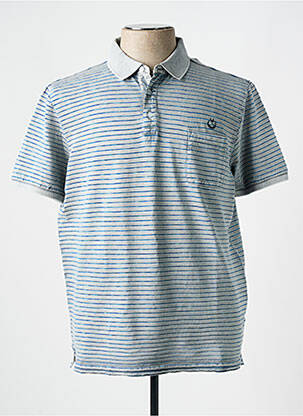 Polo imprimé rayures manches courtes gris MONTE CARLO homme