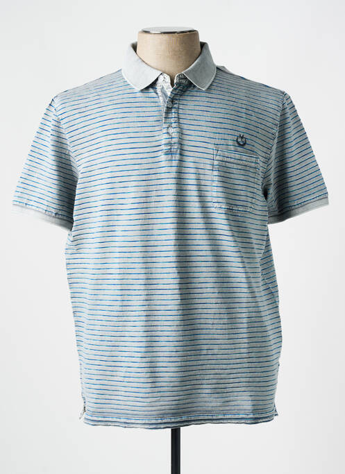 Polo imprimé rayures manches courtes gris MONTE CARLO homme